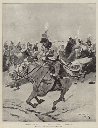Charge des 7ème Dragons Légers à Corunna - Richard Caton Woodville junior